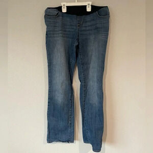 Liz Lange Maternity Bootcut Jeans Full Panel belly band medium wash size 10